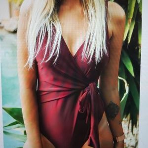 Adorable side tie one-piece bathing suit!